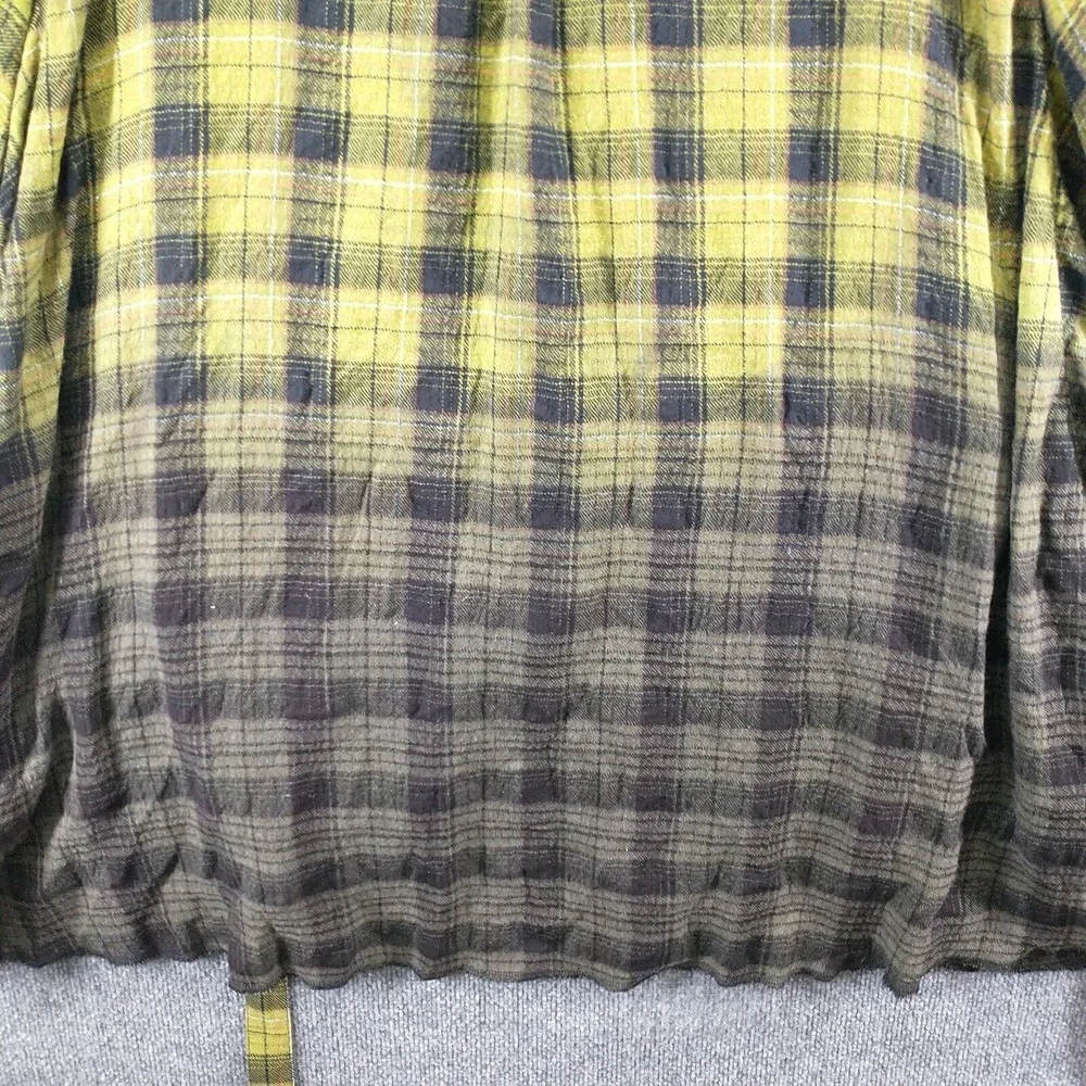 We The Free Yellow Green Plaid Button Down Shirt Jacket - Picture 7 of 12